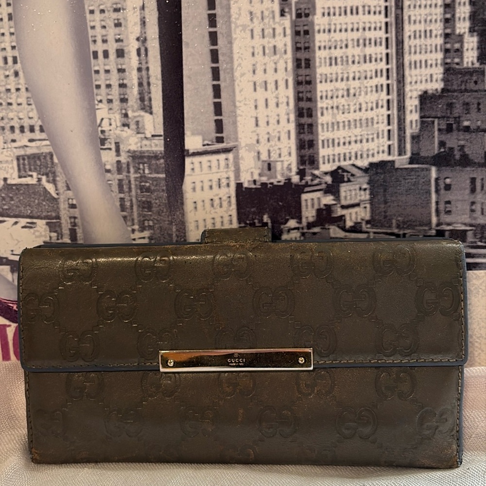 Gucci Guccissima gray leather Wallet